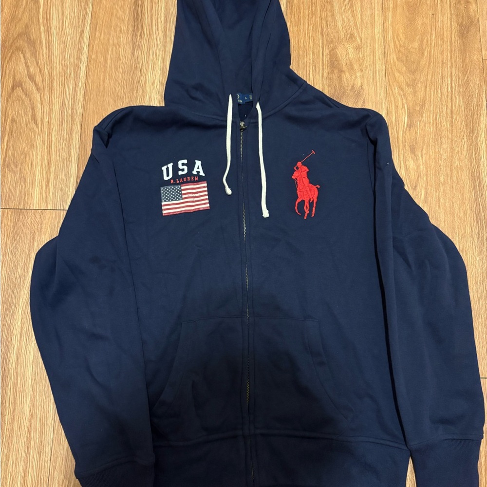 Polo by Ralph Lauren Navy Zip-Up Hoodie